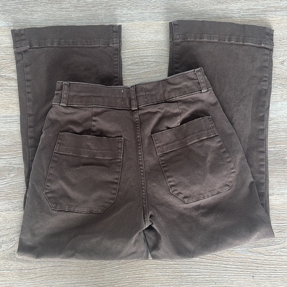 Everlane The Utility kick-out organic cotton high rise brown women’s size 8 - Picture 13 of 16